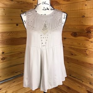 NWT GENTLEFAWN Tan/taupe sleeveless peplum blouse